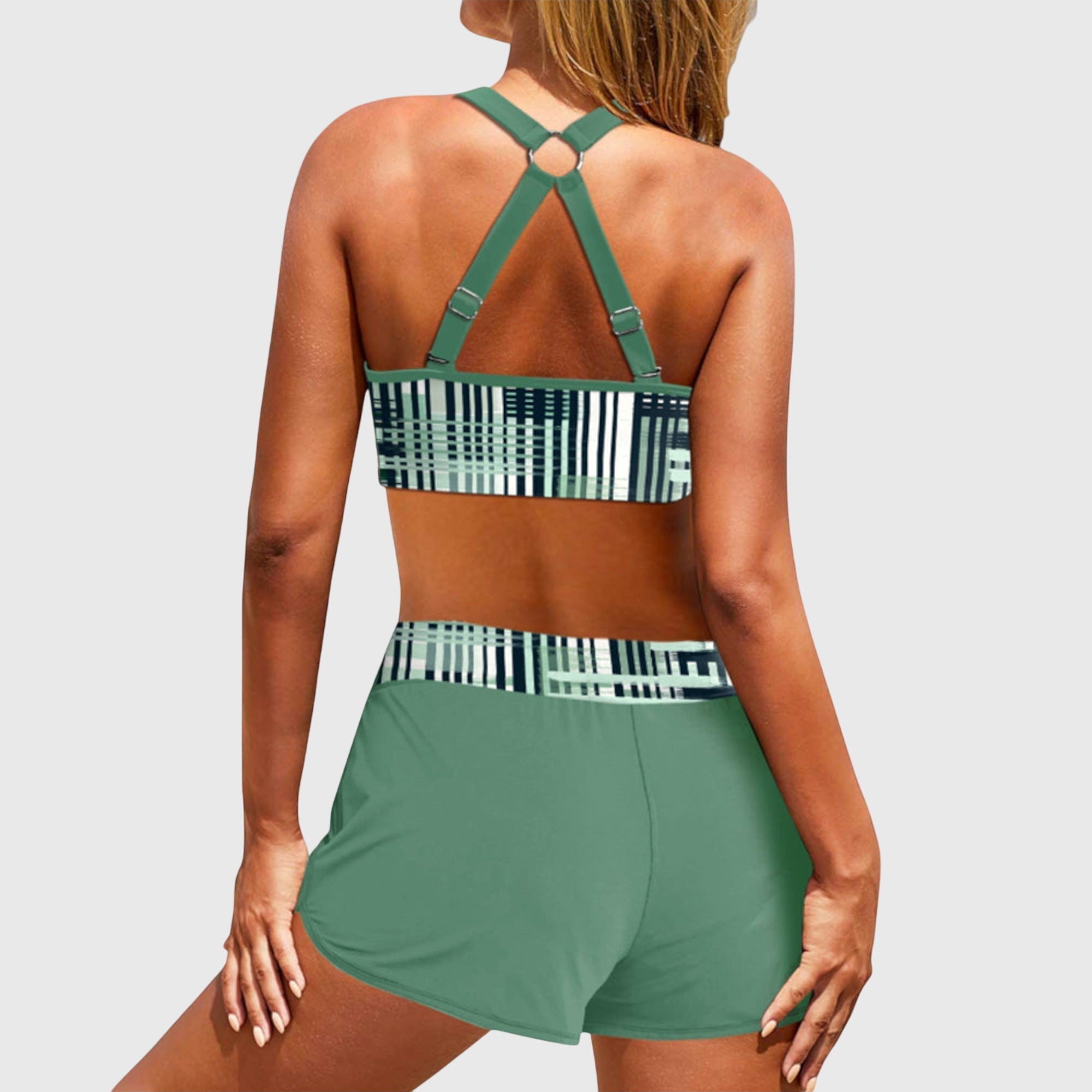 Lenka – Bikiny s vysokým pasem a žebrovaným designem