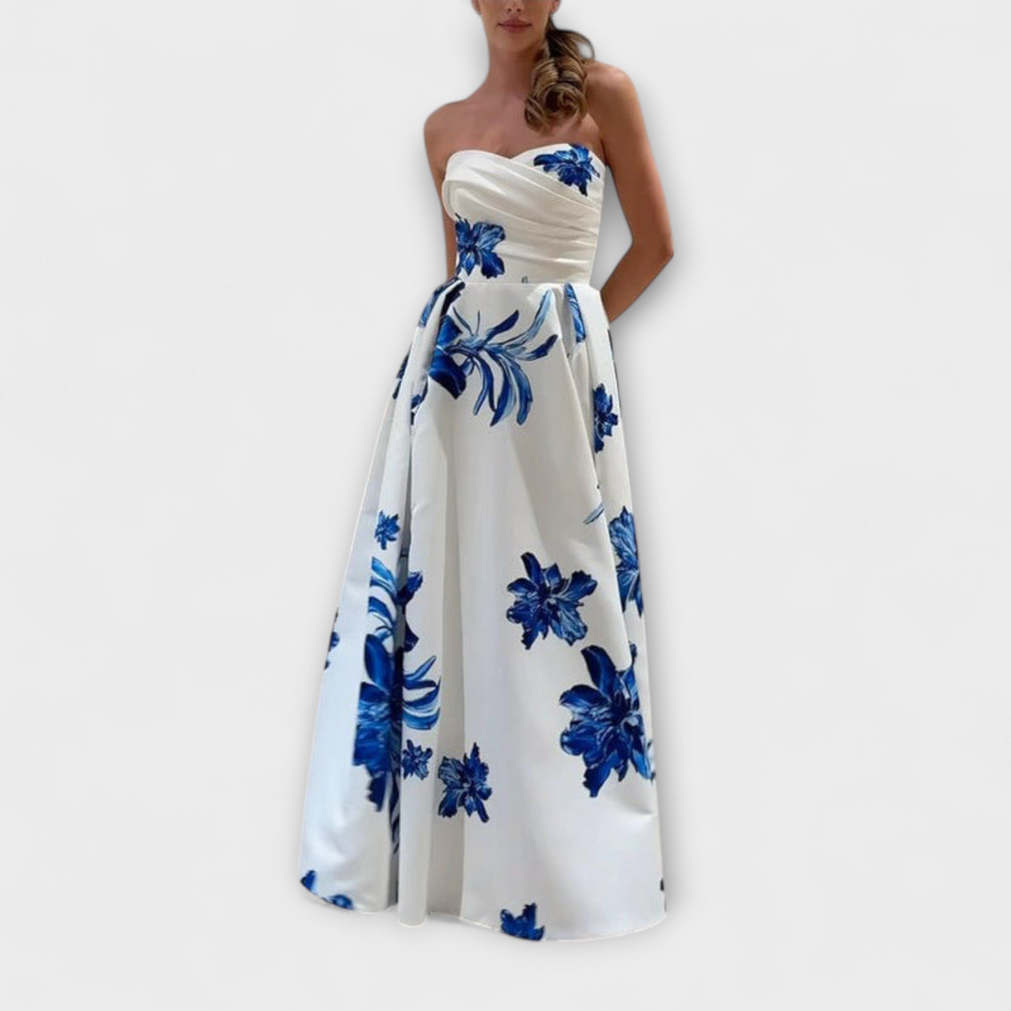 Rosalie - Elegantní květinové maxi šaty s odhalenými rameny