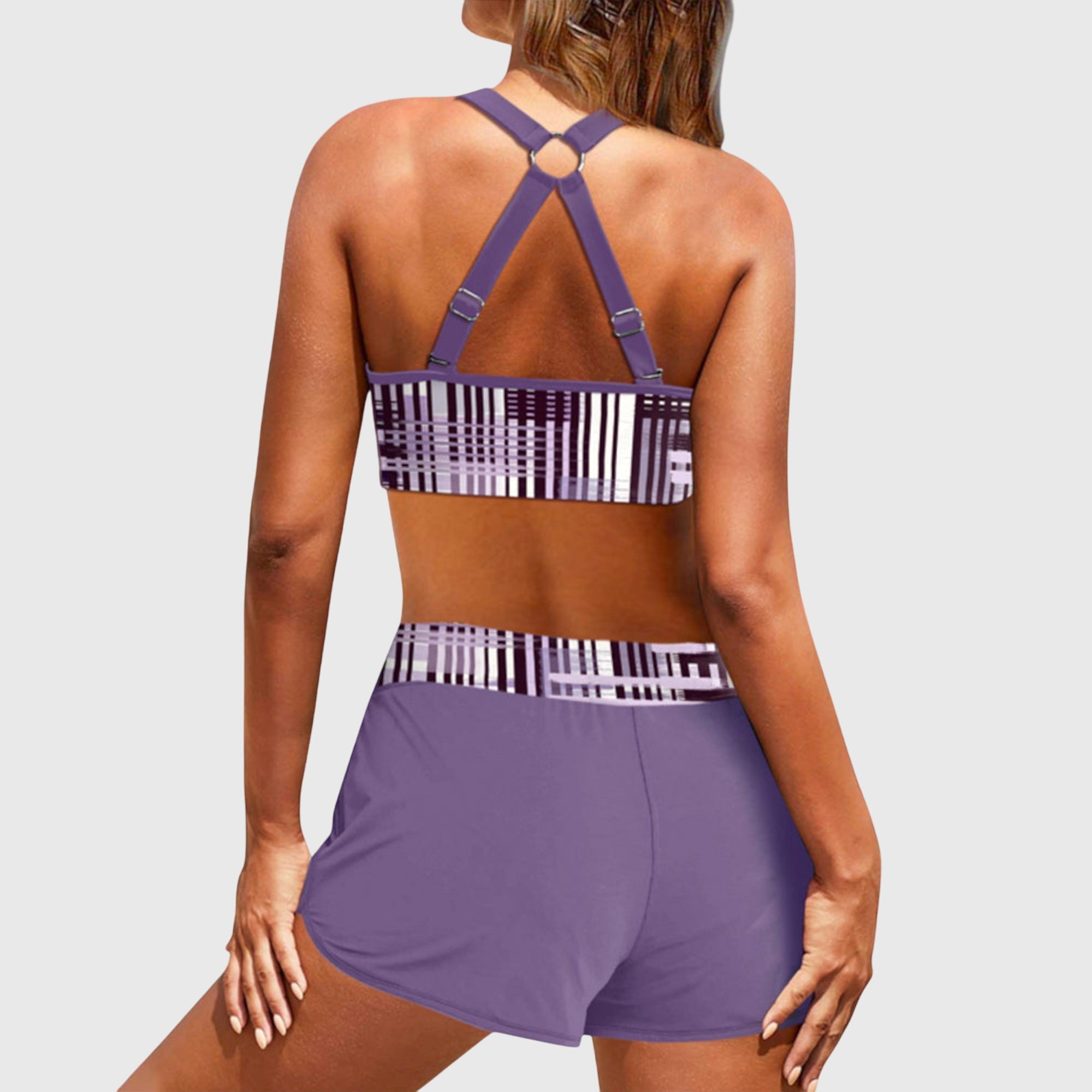 Lenka – Bikiny s vysokým pasem a žebrovaným designem
