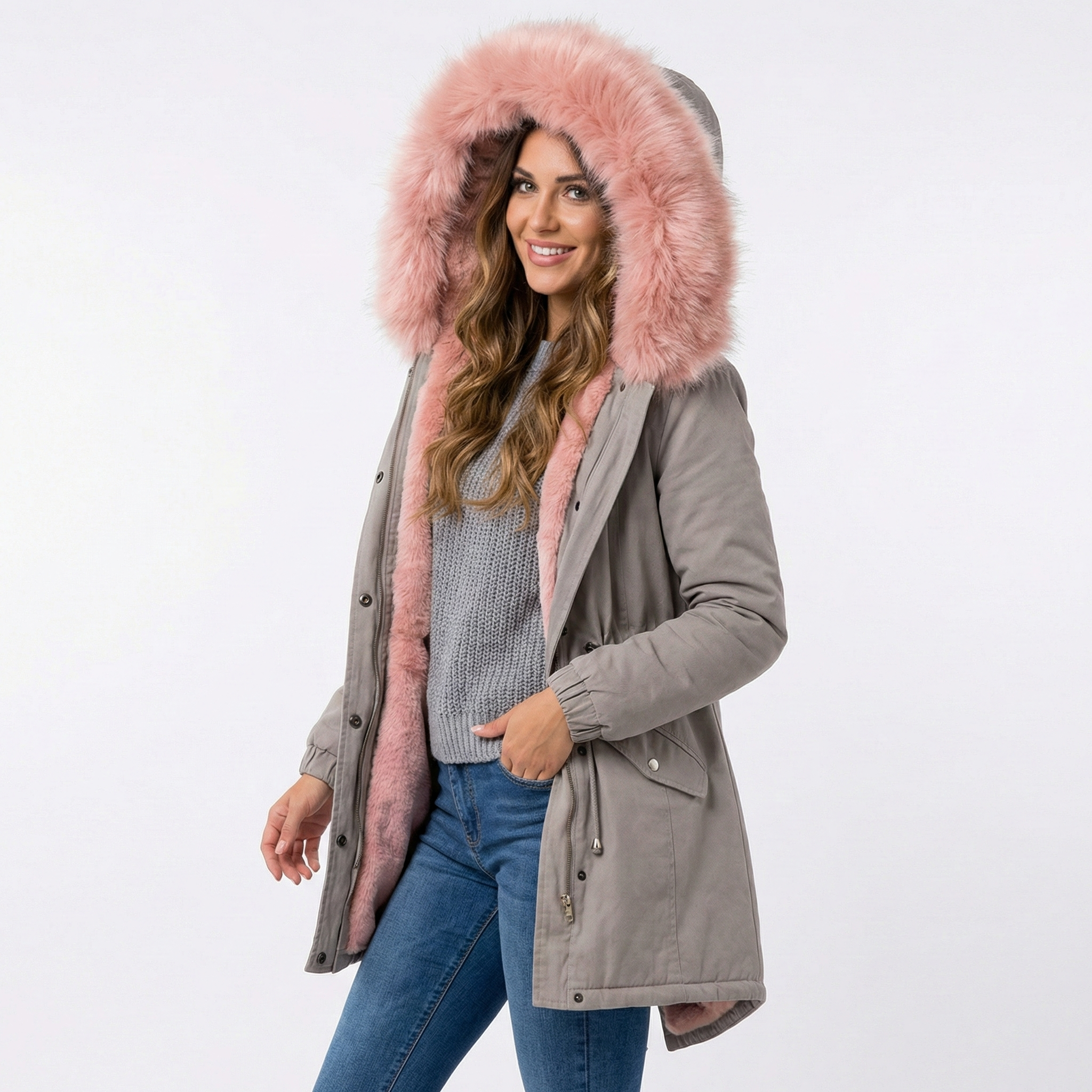Adela - Parka s akcentem z umělé kožešiny