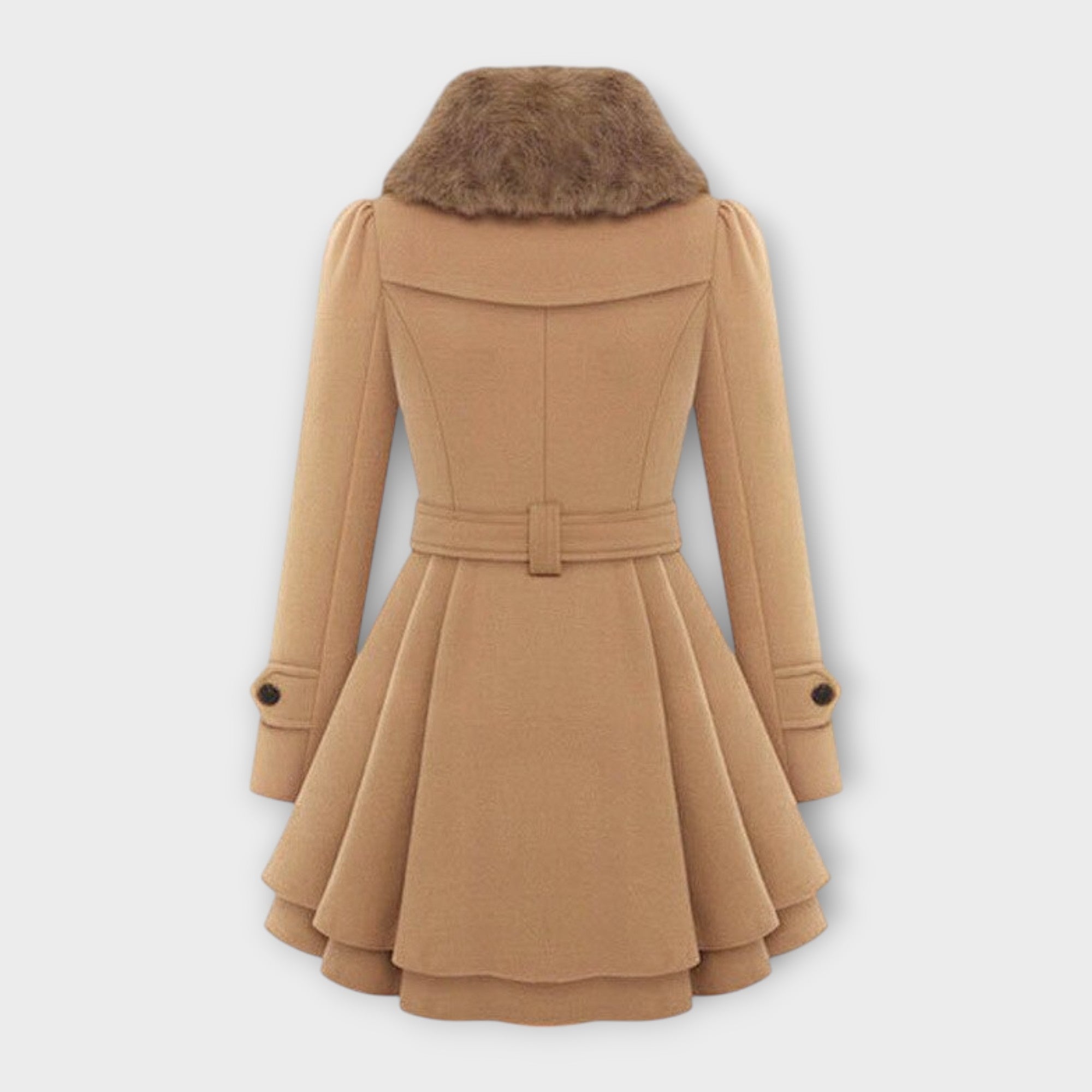 Emma – Elegantní kabát s límcem z umělé kožešiny