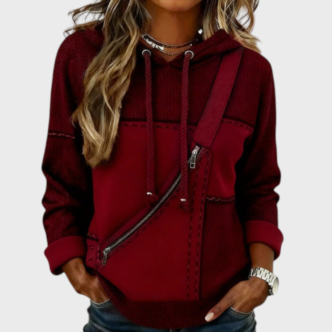 Mila - Pletená mikina s kontrastním designem
