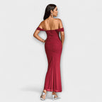 Ione - Bodycon šaty s odhalenými rameny a řasením