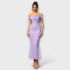 Ione - Bodycon šaty s odhalenými rameny a řasením