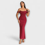 Ione - Bodycon šaty s odhalenými rameny a řasením