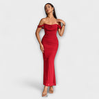 Ione - Bodycon šaty s odhalenými rameny a řasením