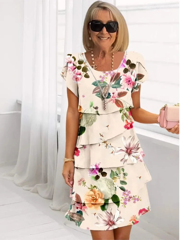 Klára - Elegantní splývavé šaty s volány