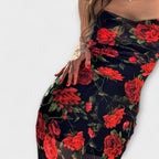 Bodycon šaty s květinovým vzorem na ramínka