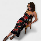 Bodycon šaty s květinovým vzorem na ramínka