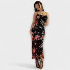 Bodycon šaty s květinovým vzorem na ramínka