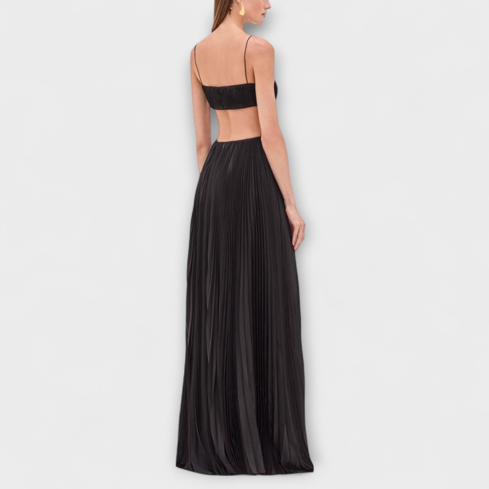 Mireille - Elegantní maxi šaty s plisováním a průstřihem