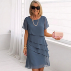 Julie - Elegantní splývavé šaty s volány
