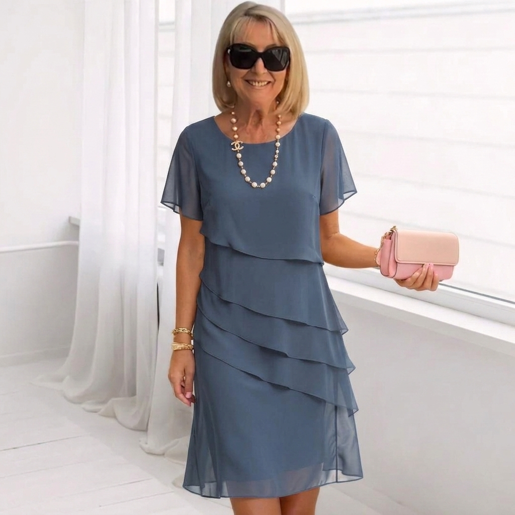 Julie - Elegantní splývavé šaty s volány